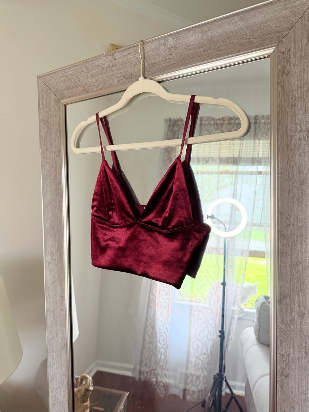 Garage Burgundy Velvet Cropped Brami